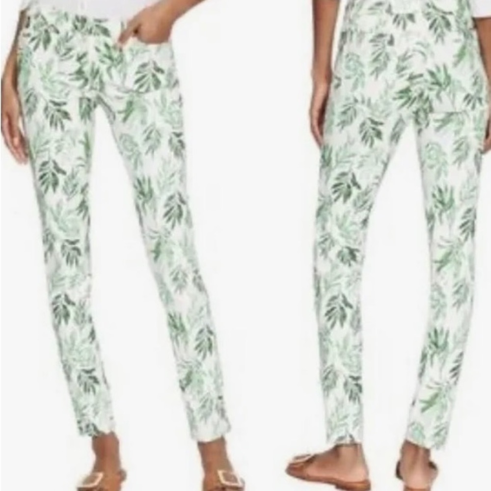 J. McLaughlin White & Green “Lexi Beaumont” Leaf Pants - Size 10